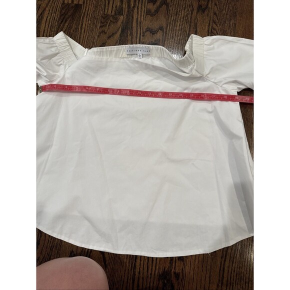 Endless Rose Blouse Womens Medium Tiered Ruffled Sleeve Off the Shoulder‎ White - Picture 6 of 10